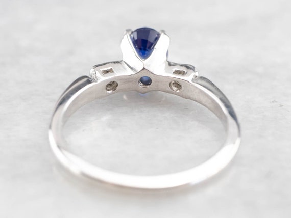 Sapphire Diamond Engagement Ring, Vintage Sapphir… - image 5