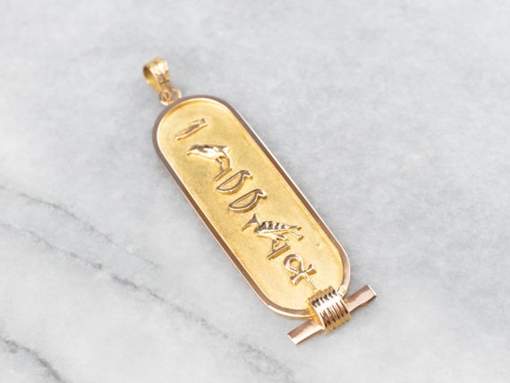 Cartouche Pendant - Your Name with Egyptian Hieroglyphics - Golden Creations