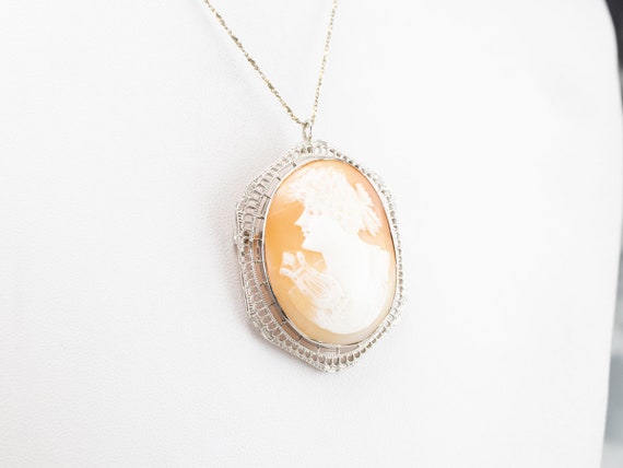 Greek Muse Polymnia Cameo Brooch or Pendant, Whit… - image 8