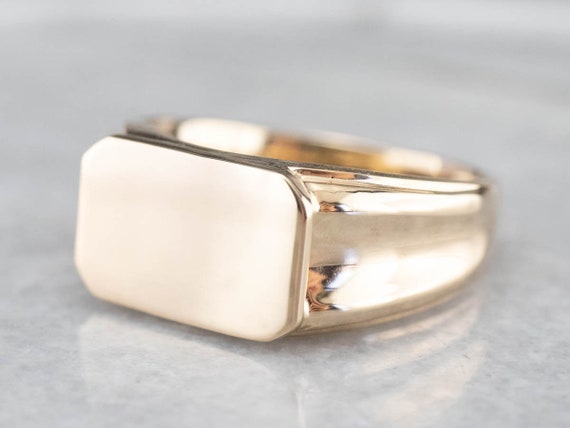 East to West Gold Signet Ring, Vintage Signet Rin… - image 3