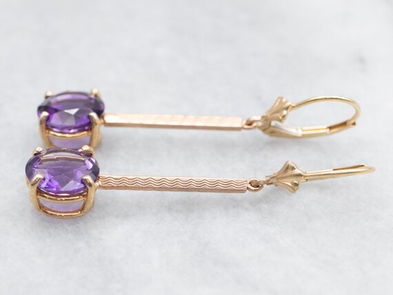 Two Tone Yellow and Rose Gold Round Cut Amethyst … - image 3