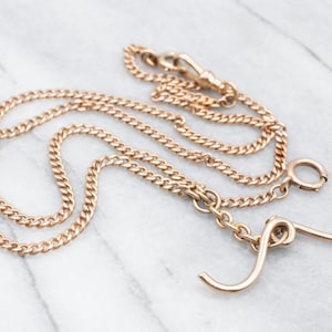 Antique Gold Watch Chain, Double Hook Pocket Watch Chain, 14K Gold Chain, Chain Necklace, Watch Accessories, 22 Inch Chain A23229