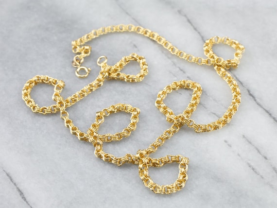 Yellow Gold Rolo Chain, 25 Inch Chain, Long Chain… - image 2