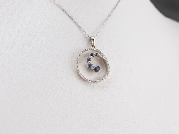 Sapphire and Diamond Spiral Pendant, Sapphire Lay… - image 8