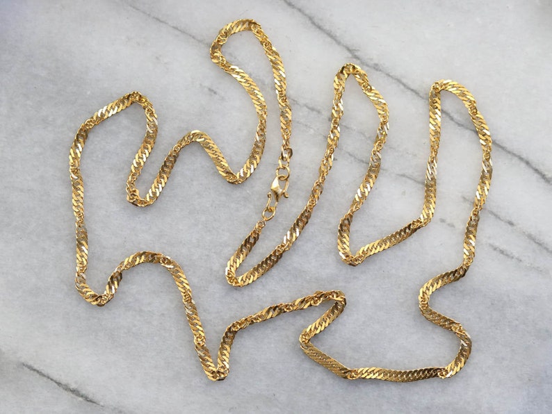 Twisted Gold Chain Fancy Curb Chain High Karat Gold Etsy