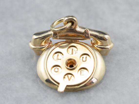 Rotary Phone Charm, I Love You Phone Charm, Vintag