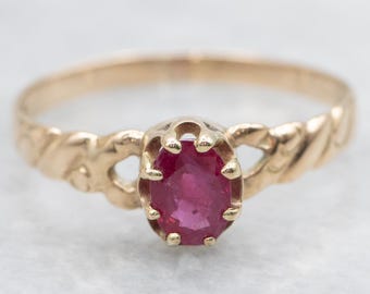 Antique Ruby And Gold Ladies Ring For Everyday UT0HK8