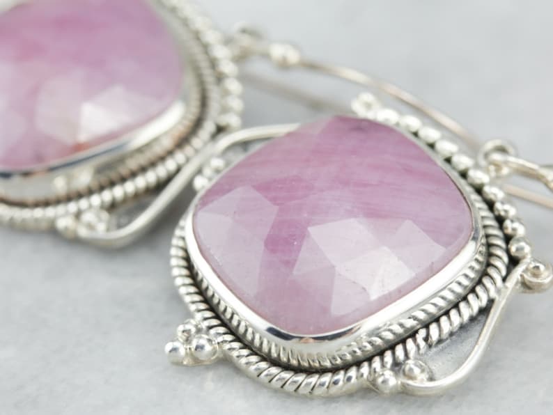 Faceted Ruby Drop Earrings Sterling Silver Ruby Crystal Earrings Statement Earrings 8W33U86W