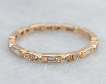 Rose Gold Mixed Cut Diamond Eternity Band