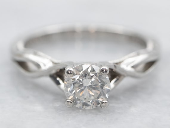 Twisting Diamond Solitaire Ring, Diamond Engageme… - image 1