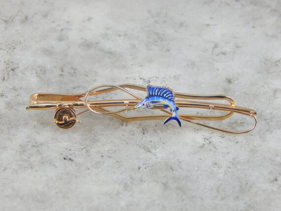 Enameled Swordfish Tie Clip, Perfect for Your Fav… - image 2