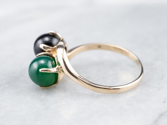 Black and Green Onyx Statement Ring, Onyx Bypass … - image 4