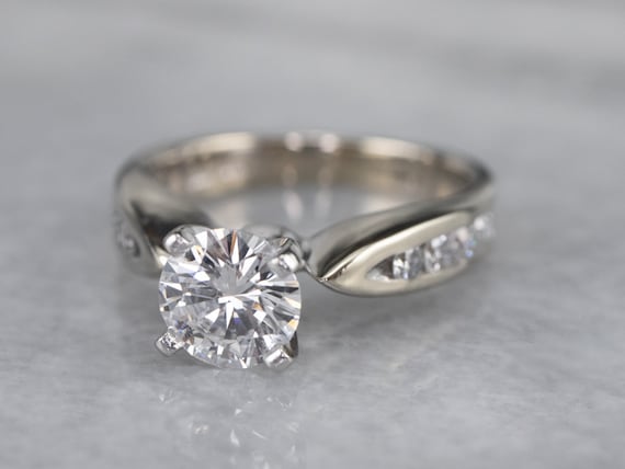 Round Brilliant Diamond Engagement, Modern Engage… - image 3