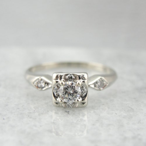 Antique Diamond Platinum Art Deco Engagement Ring RE:816 | Etsy