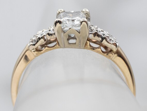 Vintage Three Stone Diamond Ring, Diamond Engagem… - image 4