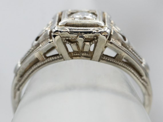 Antique Diamond Engagement Ring, Art Deco Diamond… - image 4