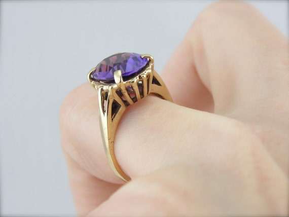 Zambian Amethyst in a Vintage 1960's Cocktail Rin… - image 4