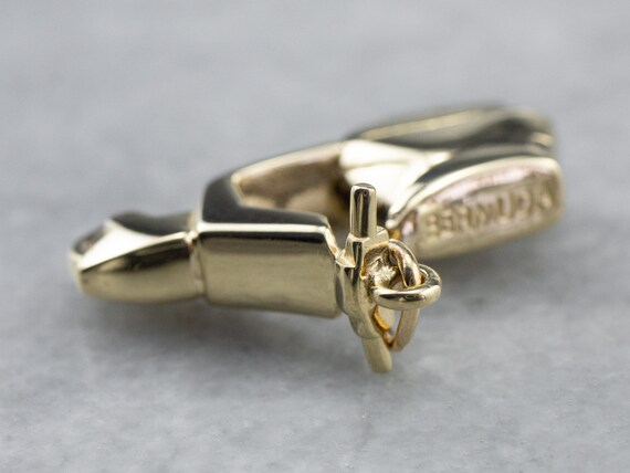 Vintage Vespa Scooter Charm, Yellow Gold Vespa Ch… - image 4