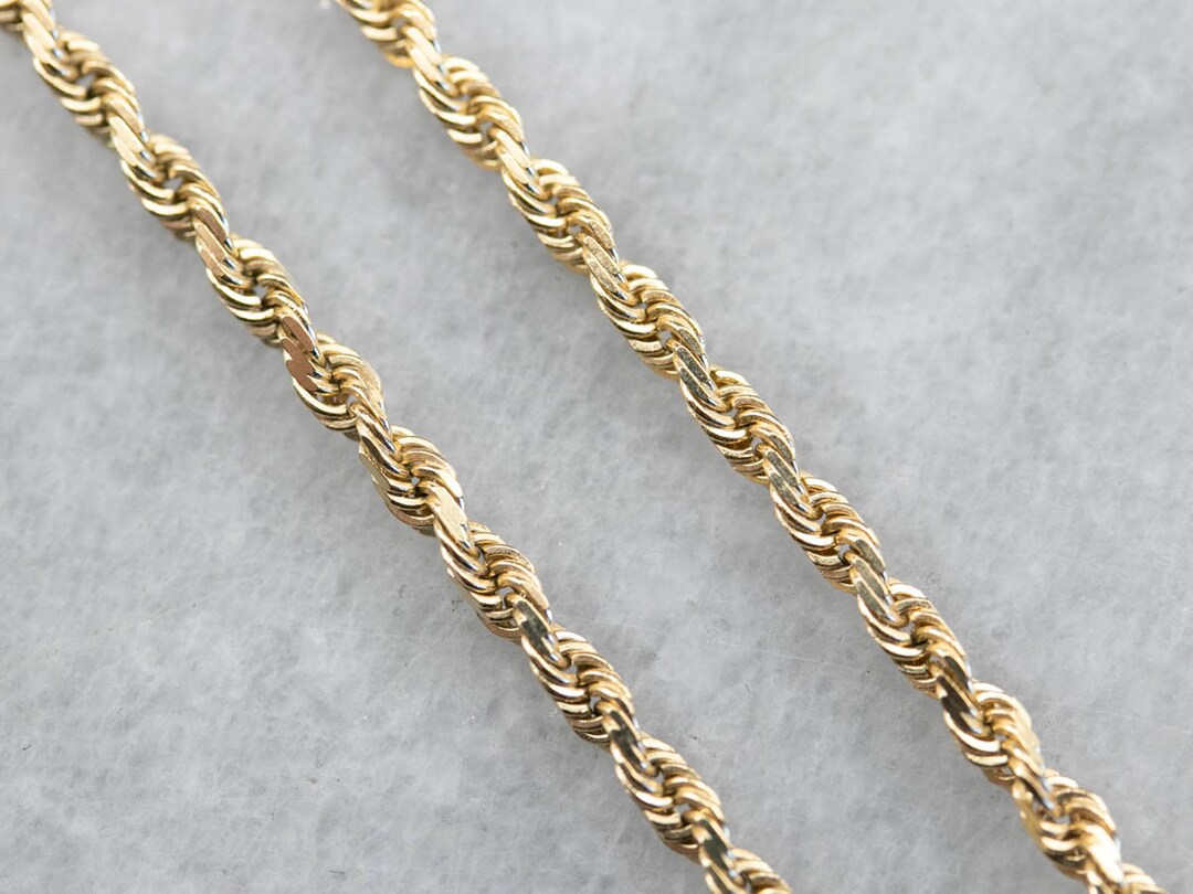 Yellow Gold Twist Chain Rope Twist Chain Pendant Chain Etsy