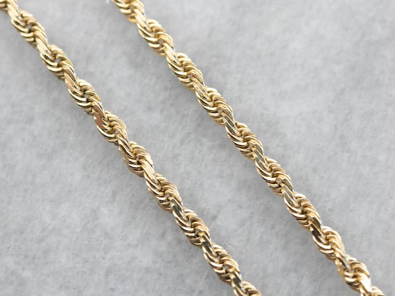 Yellow Gold Twist Chain, Rope Twist Chain, Pendan… - image 1