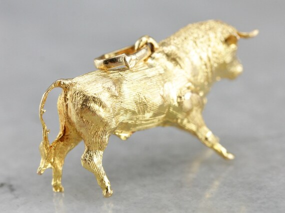 Detailed Bull Gold Charm, Bull Pendant, Spanish C… - image 3