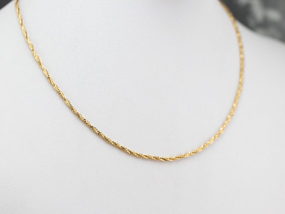 Vintage Gold Twist Chain, 14K Yellow Gold Chain, … - image 6