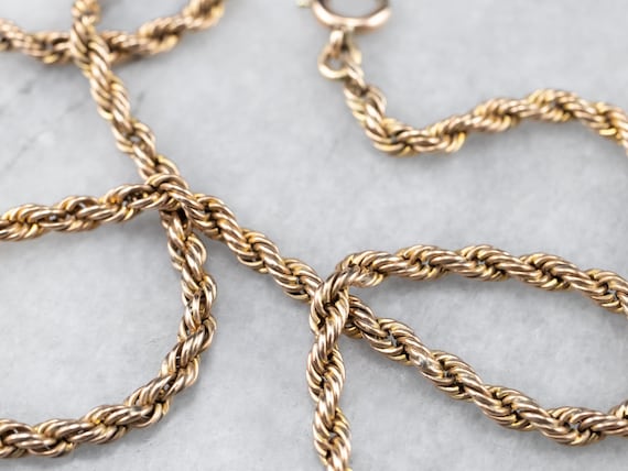 Vintage Rope Twist Chain, Rose Gold Chain, Short … - image 1