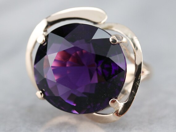 Amethyst Statement Ring, Amethyst Solitaire Ring,… - image 3