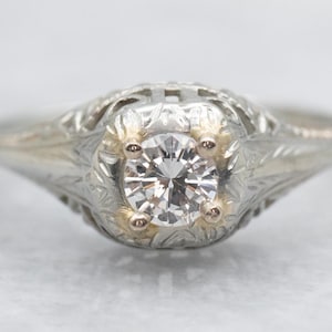 Diamond Solitaire Engagement Ring, 14K Gold Diamond Ring, Solitaire Ring, Diamond Ring, Engagement Ring, Solitaire Engagement Ring A41812