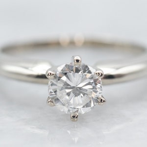 Classic Diamond Solitaire Ring, White Gold Diamond Ring, Diamond Engagement Ring, Simple Diamond Ring, Round Brilliant Diamond Ring A29056