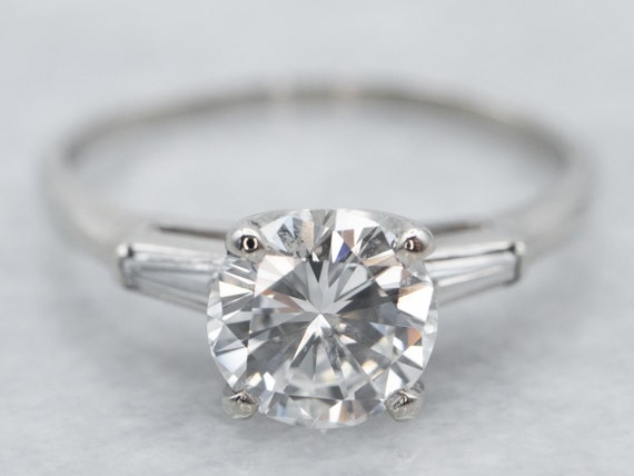Retro Era Diamond Engagement Ring, Round Brillian… - image 1
