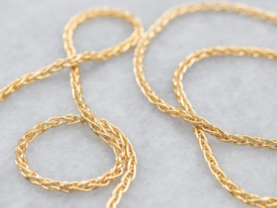 Vintage Gold Wheat Chain Necklace, Statement Chai… - image 1