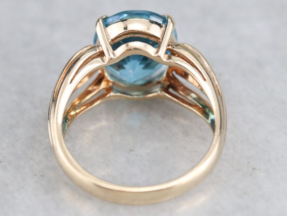 Blue Topaz Statement Ring, Yellow Gold Topaz Ring… - image 5
