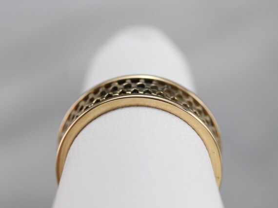 Antique Patterned Band, Yellow Gold Stacking Band, Vi… - Gem