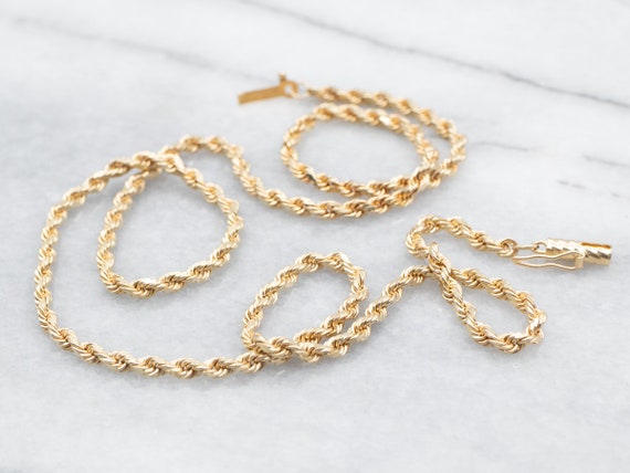 Yellow Gold Rope Twist Chain with Barrel Clasp, Ye