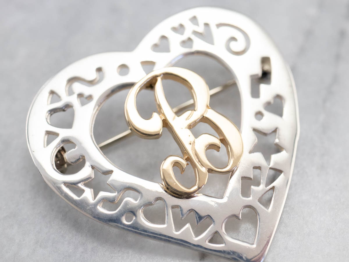Sweetheart Silver and Gold b Initial 