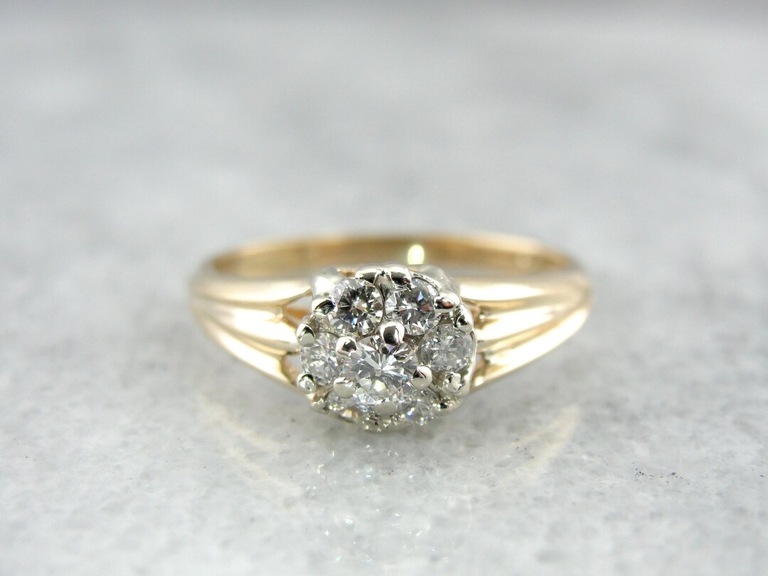 Vintage Modest Size Cocktail Ring With Fine Diamonds - Etsy