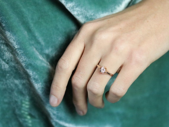 Buttercup Diamond Solitaire Ring, Rose Gold Diamo… - image 10