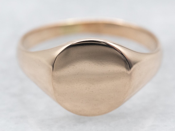 Yellow Gold Plain Signet Ring, Yellow Gold Signet 