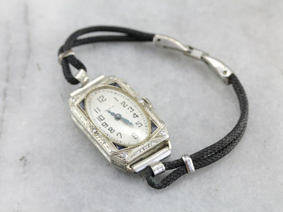 Art Deco Elgin Wrist Watch, Vintage Diamond Watch… - image 3