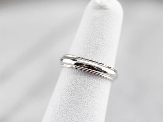 Platinum Wedding Band, Unisex Wedding Band, Stack… - image 7