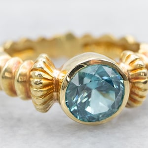 Blue Zircon Solitaire Ring, Blue Zircon Solitaire, Zircon Solitaire Ring, Solitaire Ring, Gold Zircon Ring, Blue Zircon Ring, Ring A44067