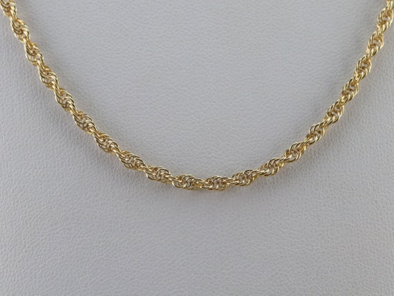 Long Gold Rope Twist Chain, Yellow Gold Chain, Pe… - image 6