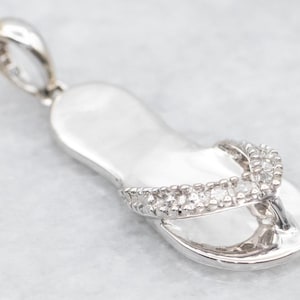 0.50 Carat Natural Diamond Flip Flop Necklace Pendant 14K