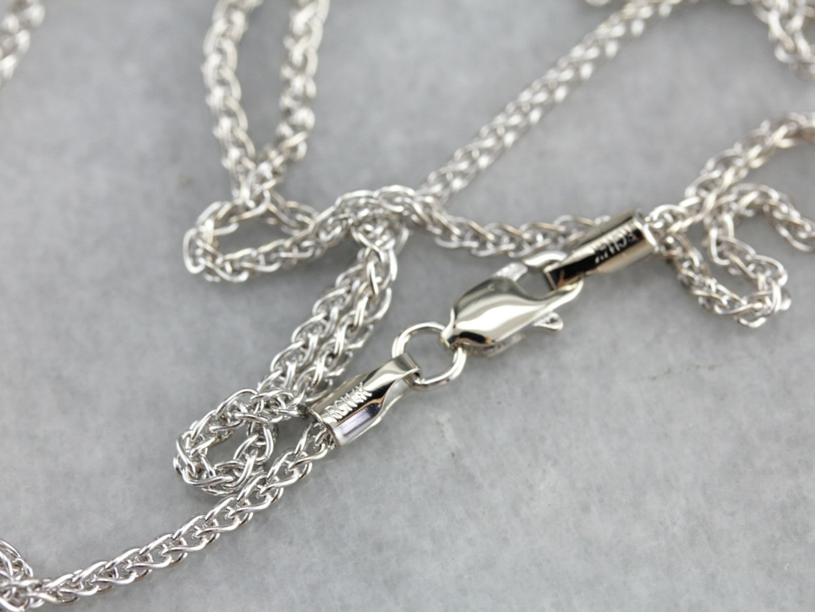 14K White Gold Wheat Chain, 16 Inch Pendant Chain - Etsy