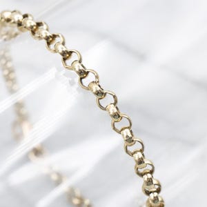 Polished Gold Rolo Chain Link Bracelet, Gold Rolo Bracelet, Rolo Chain Bracelet, Chain Bracelet, Gold Link Bracelet, Rolo Bracelet A68540