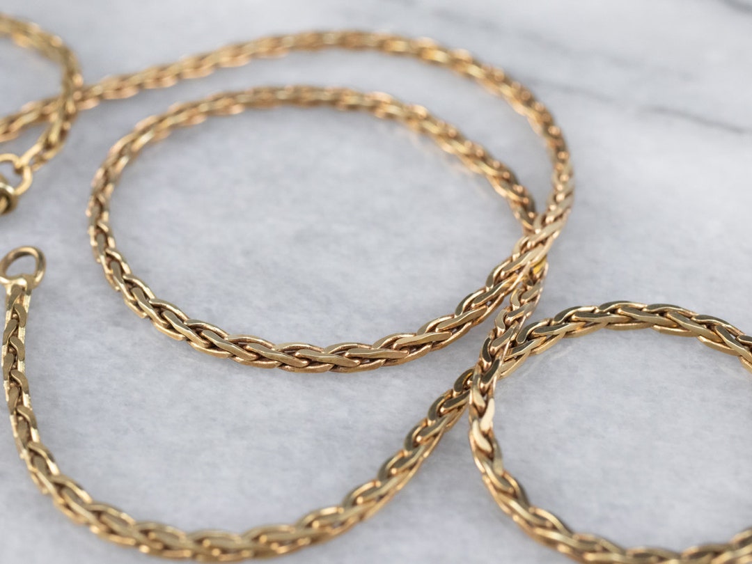 10way combination necklace ＆wallet chain Twisted Link Chain Necklace Hollow 10K Yellow Gold 20&quot