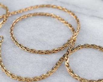 Vintage Woven Link Chain, Yellow Gold Chain, 18 Inch Chain, Pendant Chain, Layering Chain QM0M2XZ1