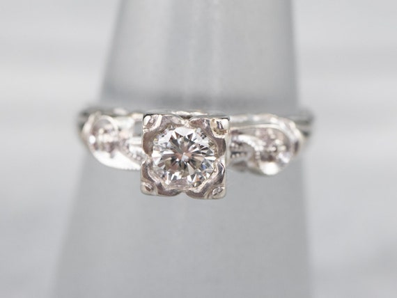 Vintage Diamond Engagement Ring, Diamond Solitair… - image 7