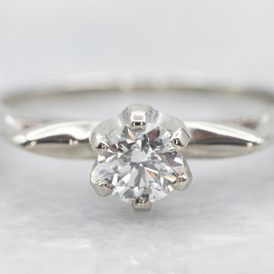 Vintage Diamond Solitaire Ring, White Gold Diamond Ring, Diamond Engagement Ring, Simple Diamond Ring, Round Brilliant Diamond Ring A25108